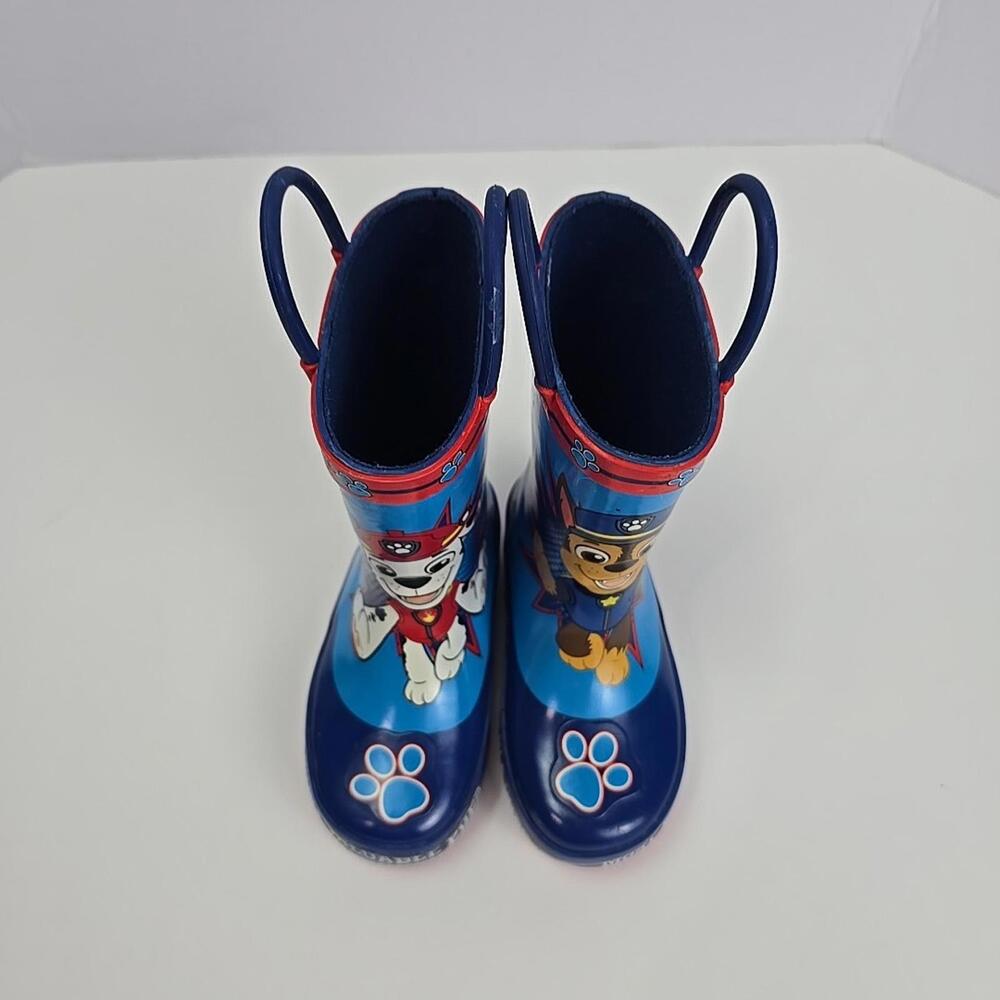 Paw Patrol Toddler Boys Rain Boots,blue,red,size 5-6, Good Used condition - Picture 6 of 9